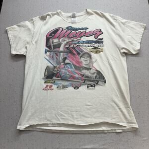 Megan Meyer Racing Top Fuel Dragster T-Shirt Men's Size XL White Graphic Tee